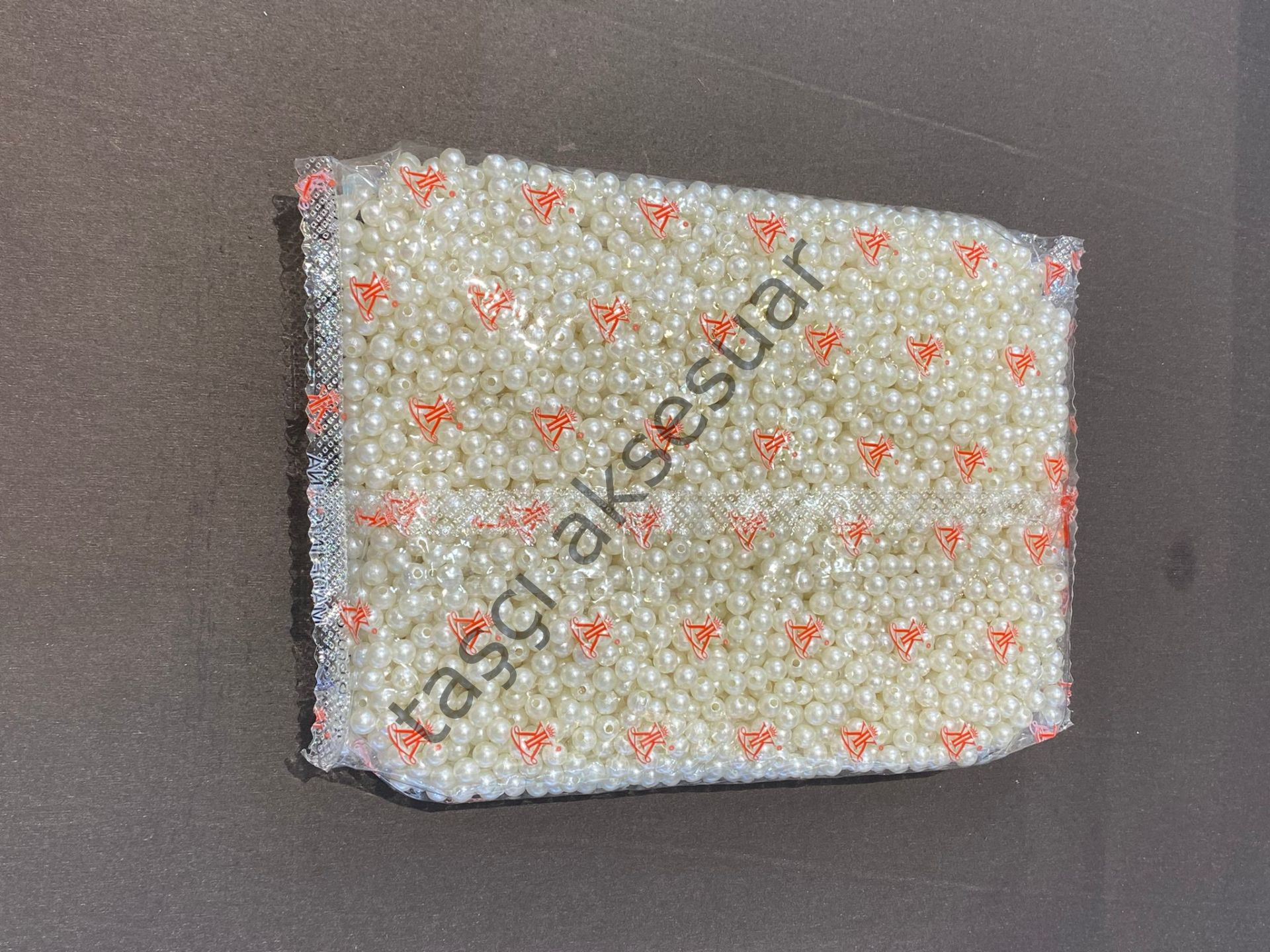 Plastik İnci 6mm Krem
