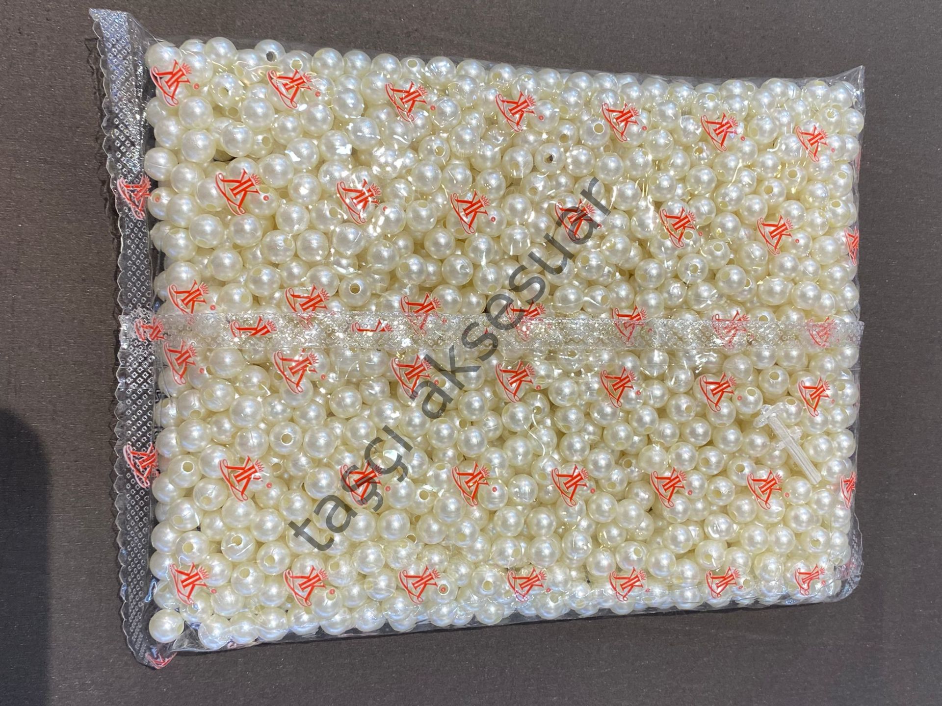 Plastik İnci 8mm Krem