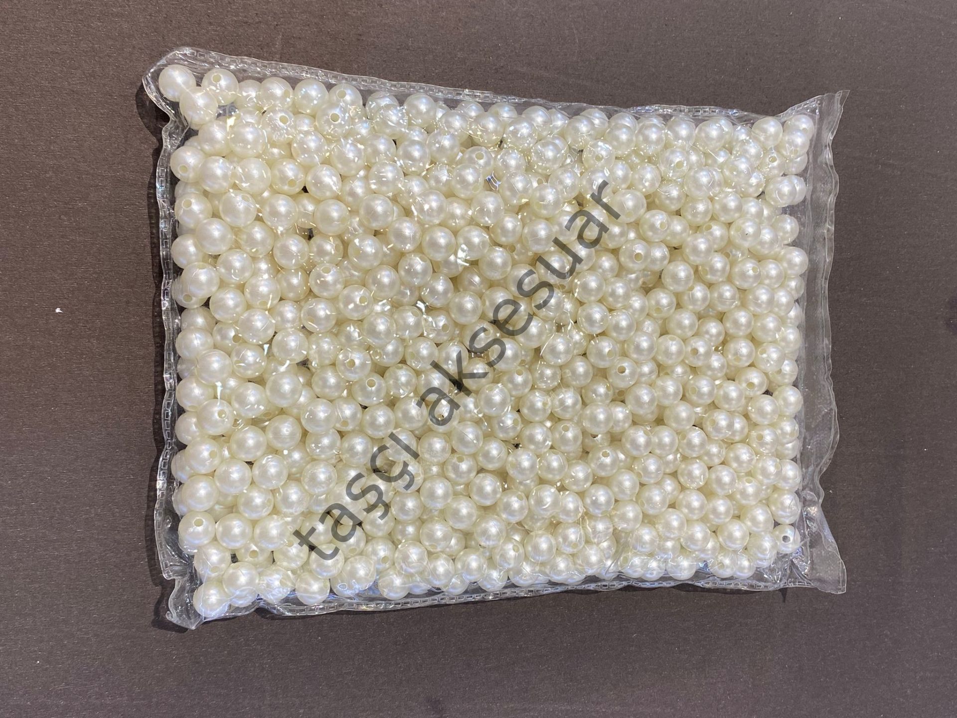 Plastik İnci 10mm Krem