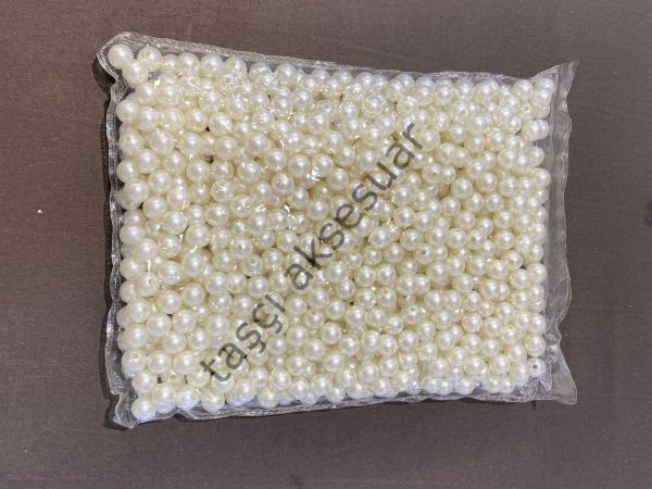 Plastik İnci 10mm Krem