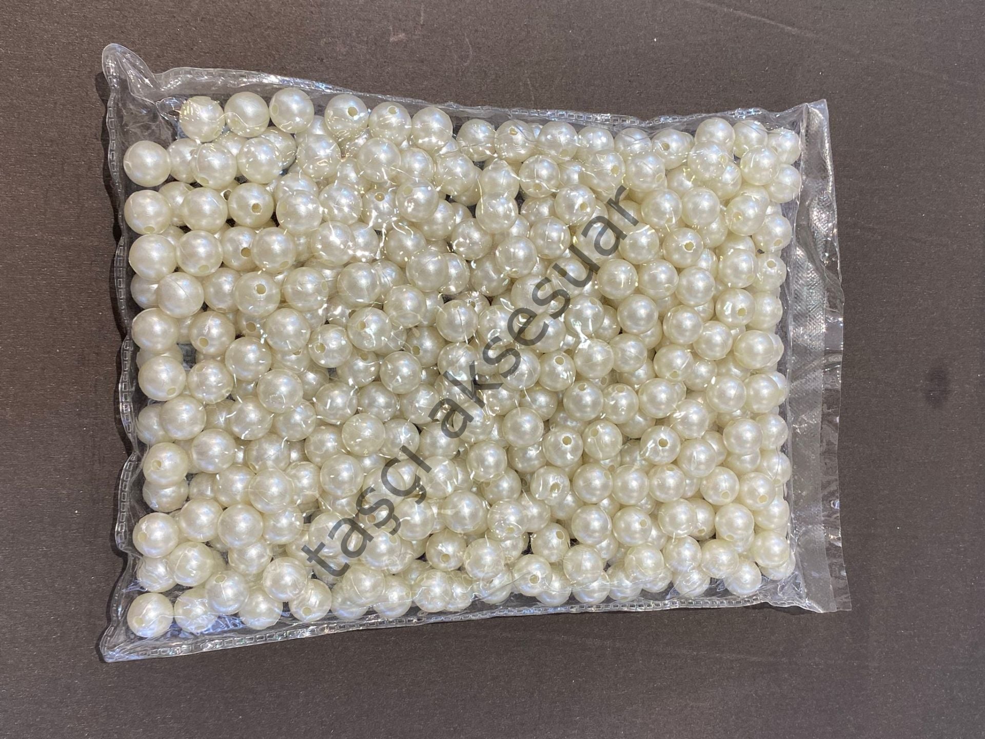 Plastik İnci 12mm Krem