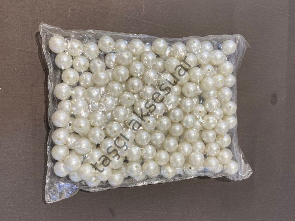 Plastik İnci 14mm Krem