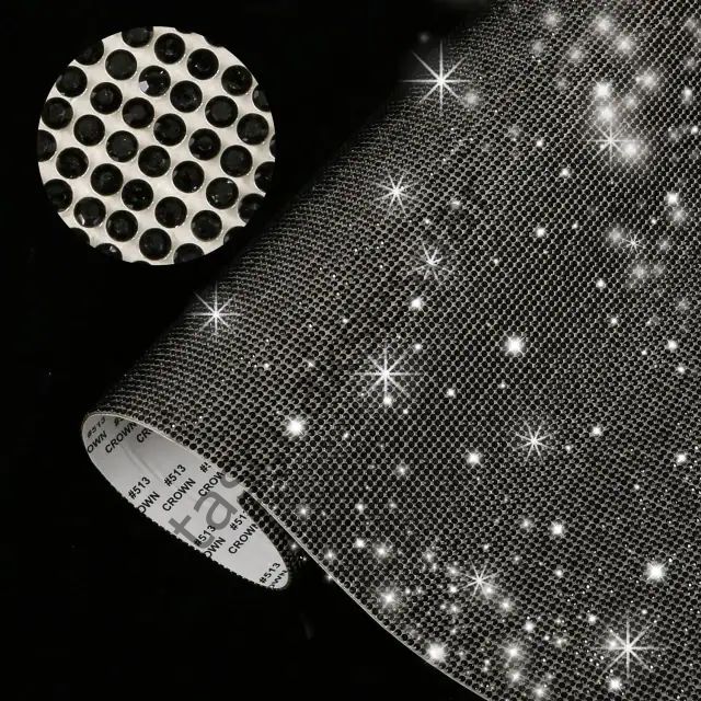 Taşlı Kristal Plaka Siyah