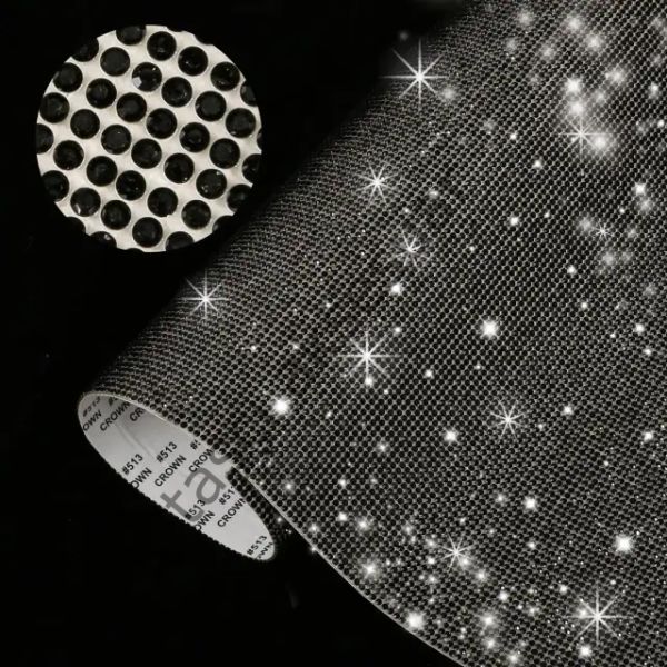 Taşlı Kristal Plaka Siyah