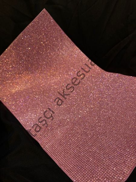 Taşlı Kristal Plaka Pembe