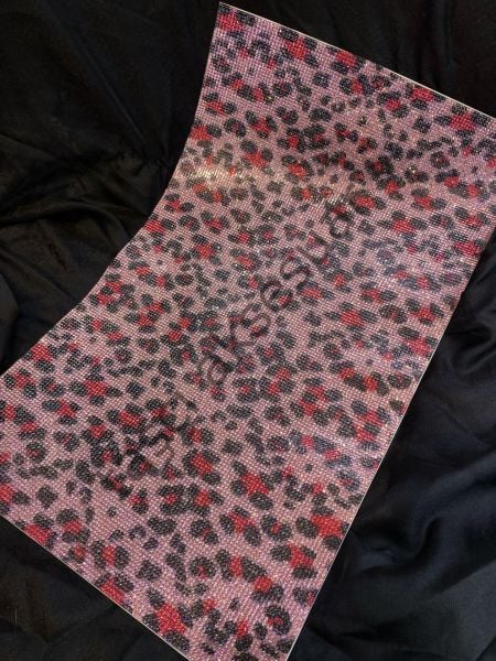 Taşlı Kristal Plaka Leopar