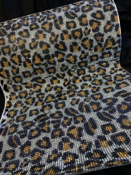 Taşlı Kristal Plaka Leopar