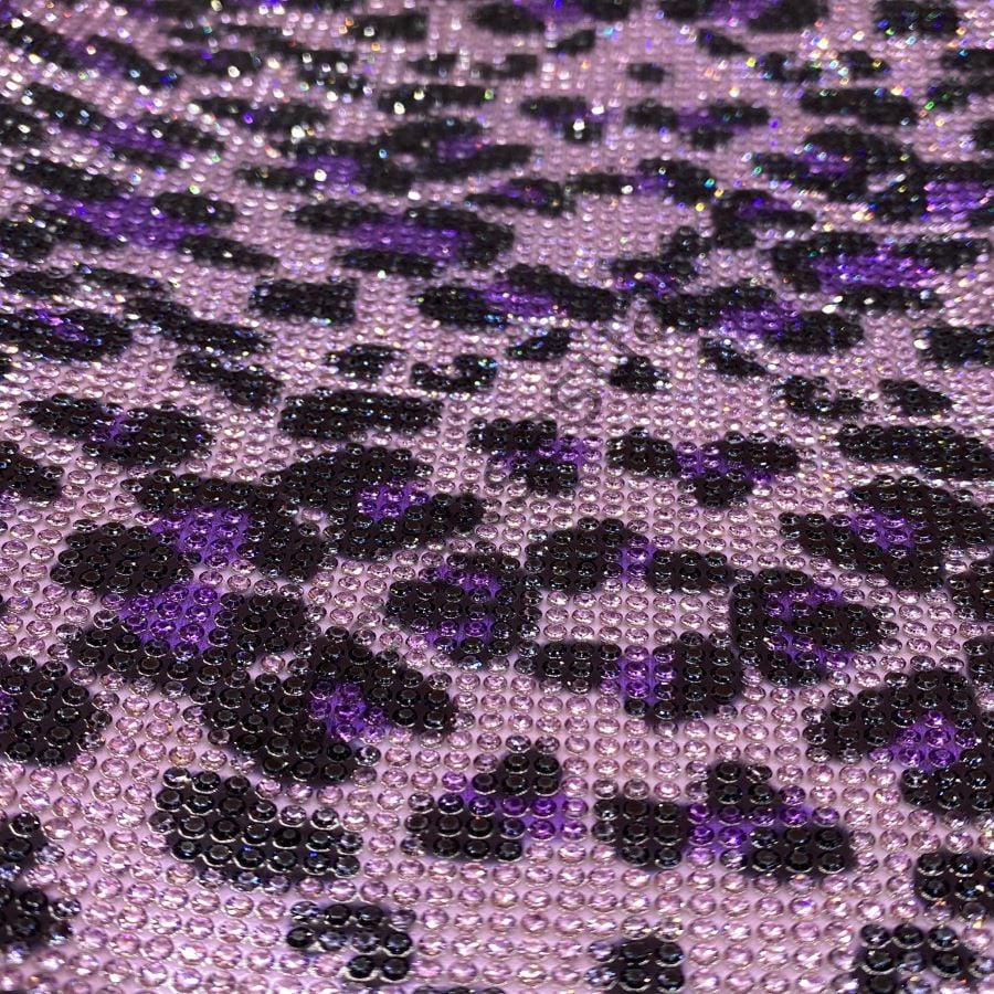 Taşlı Kristal Plaka Leopar