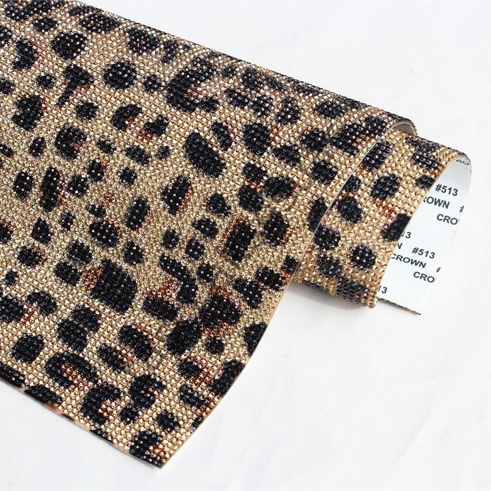 Taşlı Kristal Plaka Leopar Pati