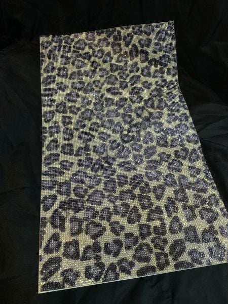 Taşlı Kristal Plaka Leopar