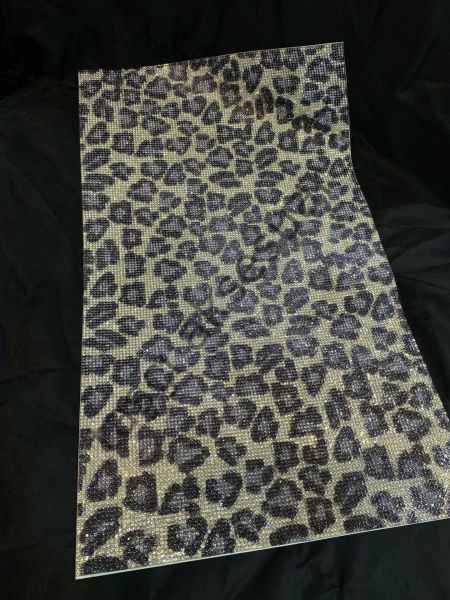 Taşlı Kristal Plaka Leopar