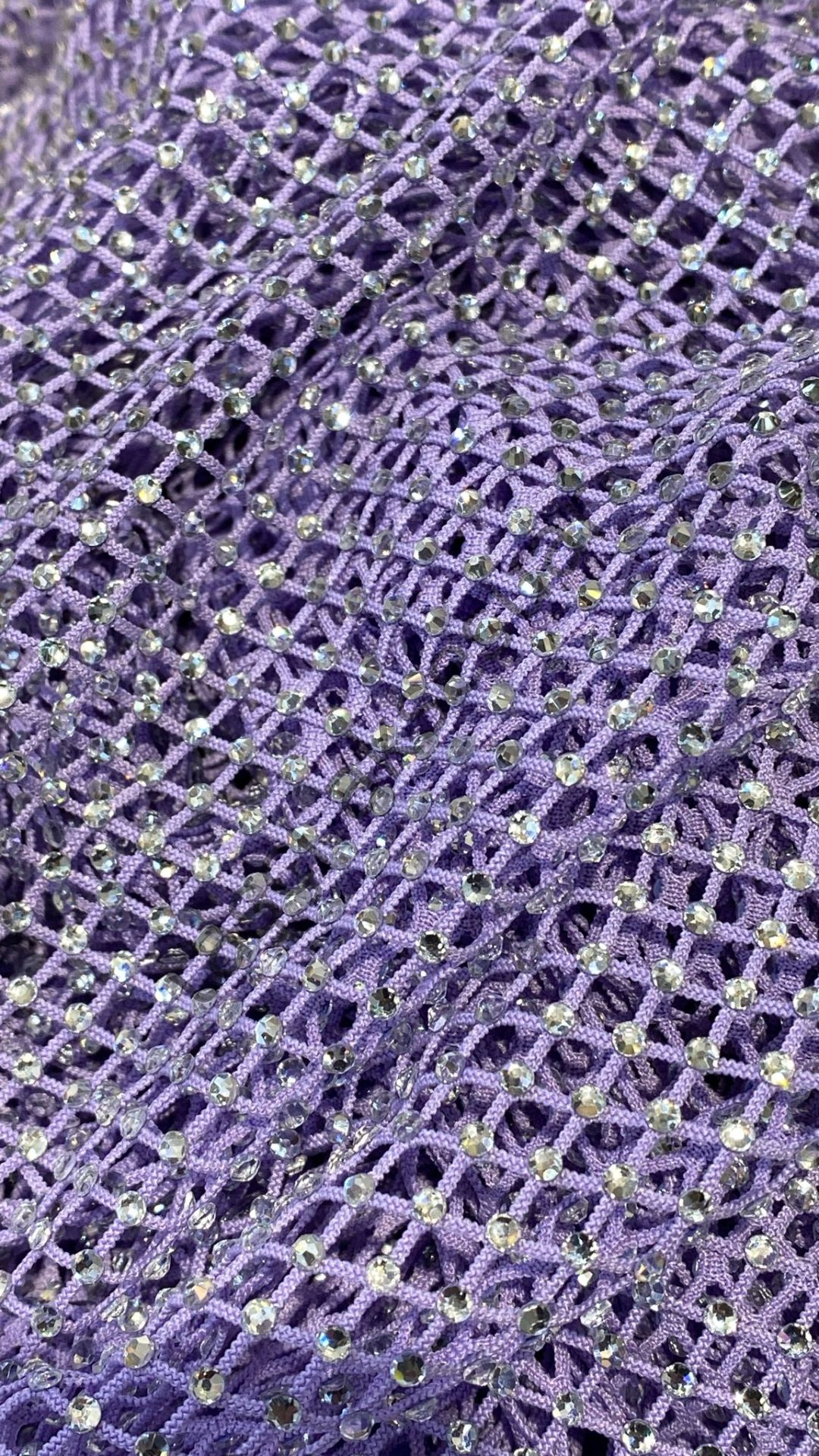 TAŞLI KUMAŞ 100CM X 115 CM lila+gümüş