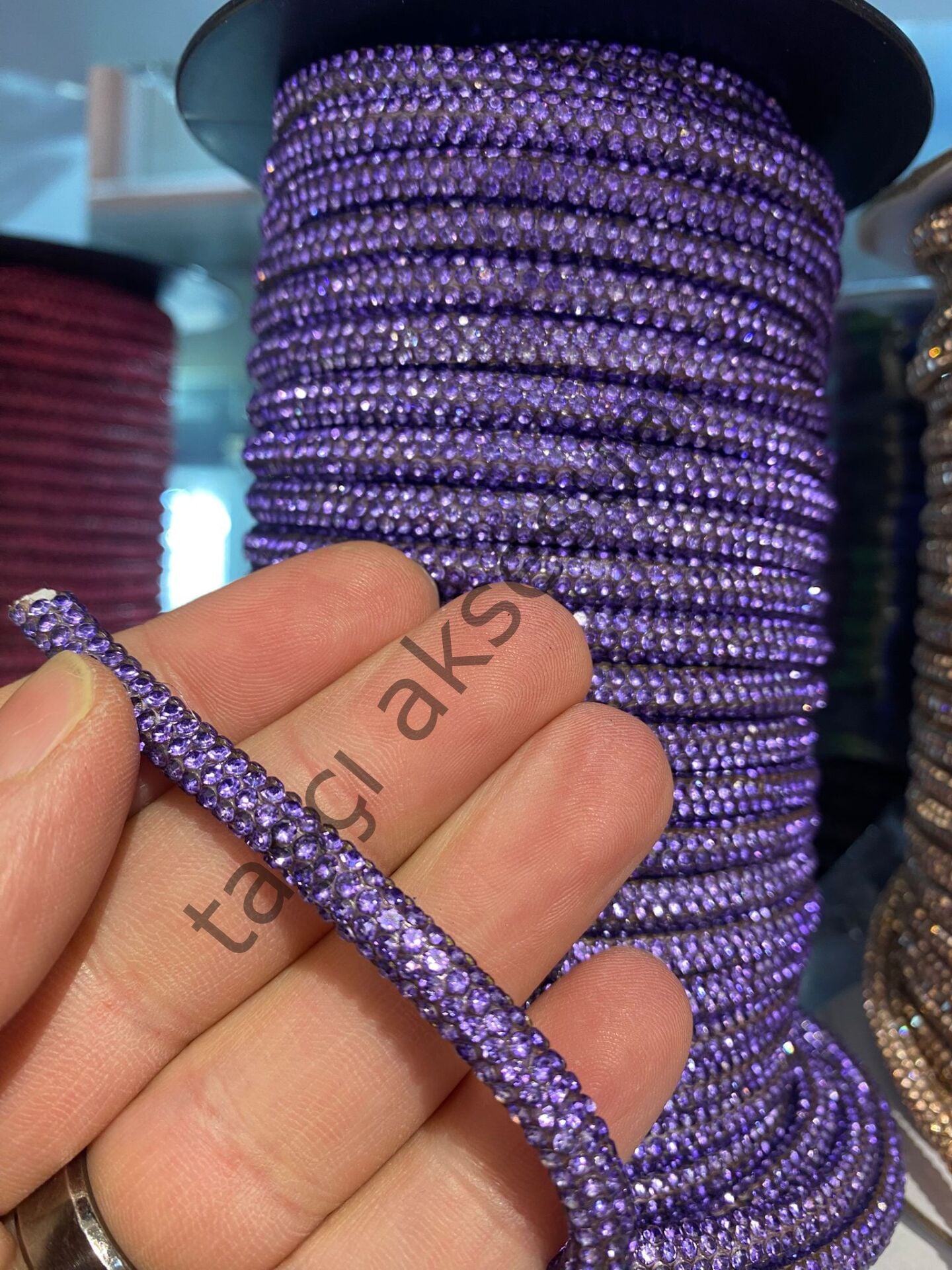 TAŞLI ŞERİT 2 MT (6mm) Lila