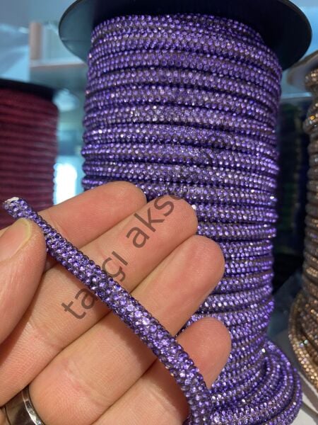 TAŞLI ŞERİT 2 MT (6mm) Lila