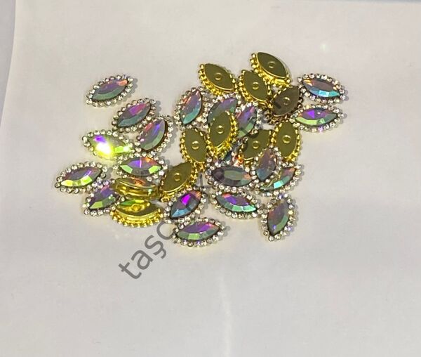 12x20 Kenarı Taşlı Cam Dikme Taş 50 adet rose pembe