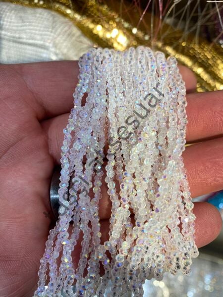 10 Dizi Kristal 1 mm - Beyaz