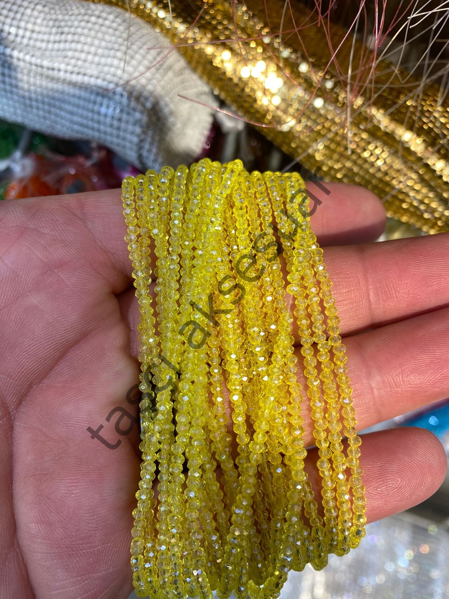 10 Dizi Kristal 1 mm - Sarı