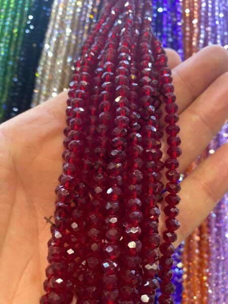 10 Dizi Kristal 6 mm - BORDO