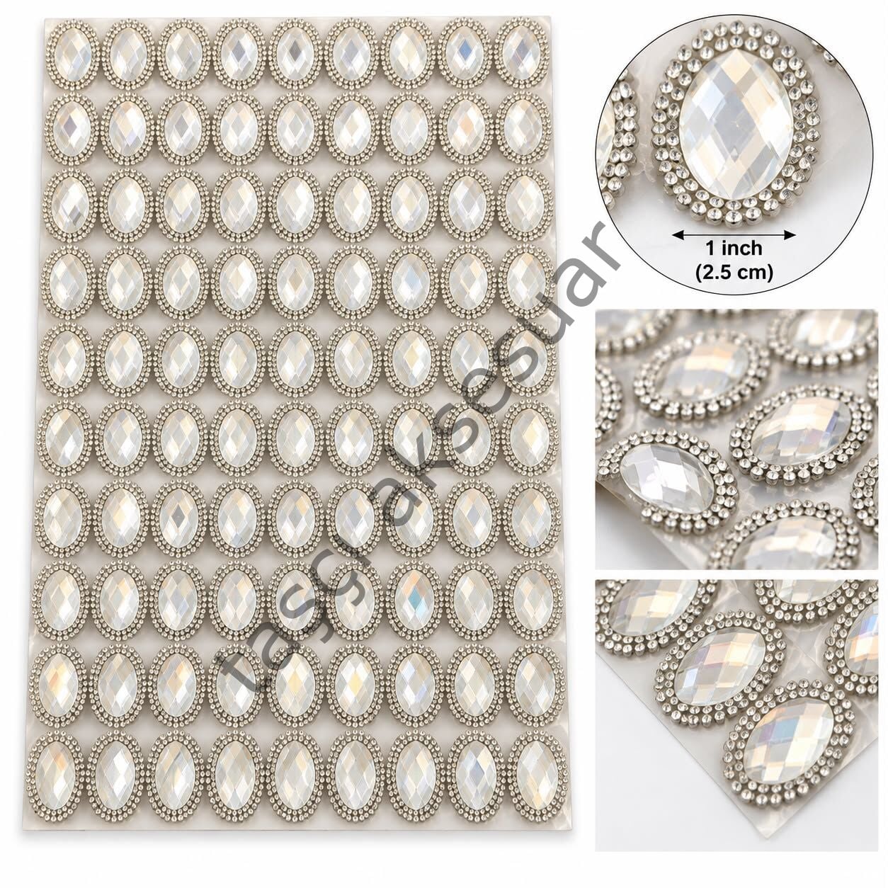 Kristal Sticker Oval 18x25 taşlı
