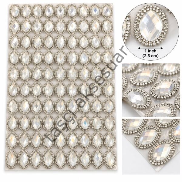Kristal Sticker Oval 18x25 taşlı