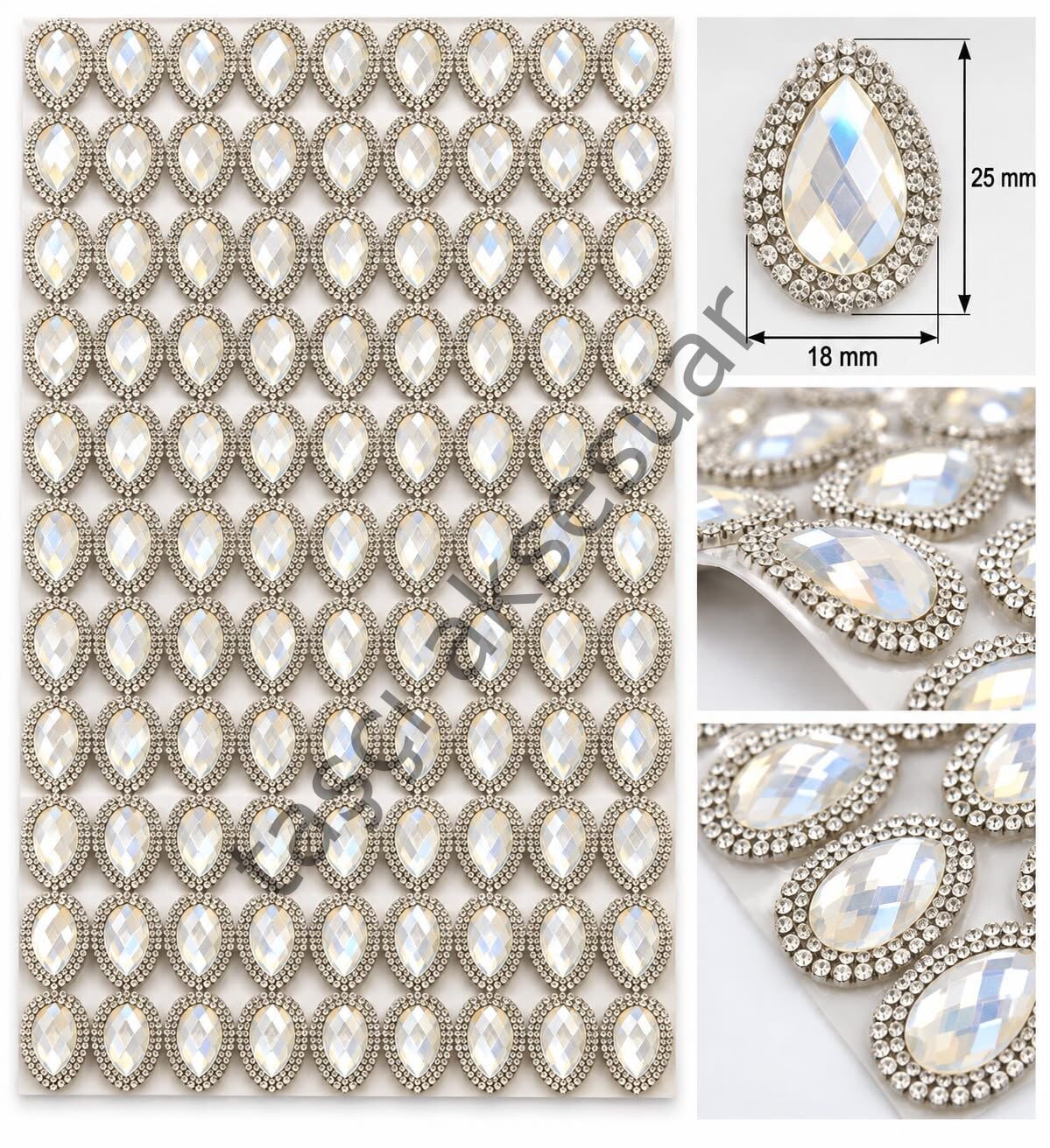 Kristal Sticker Damla 18x25 taşlı