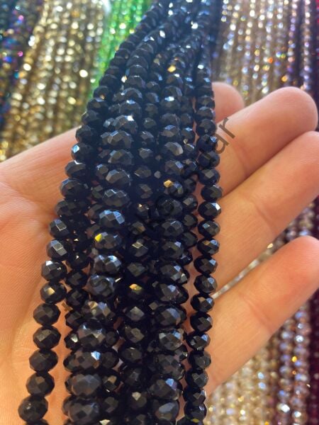 10 Dizi Kristal 6 mm - Siyah