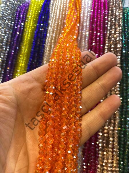 10 Dizi Kristal 6 mm - turuncu