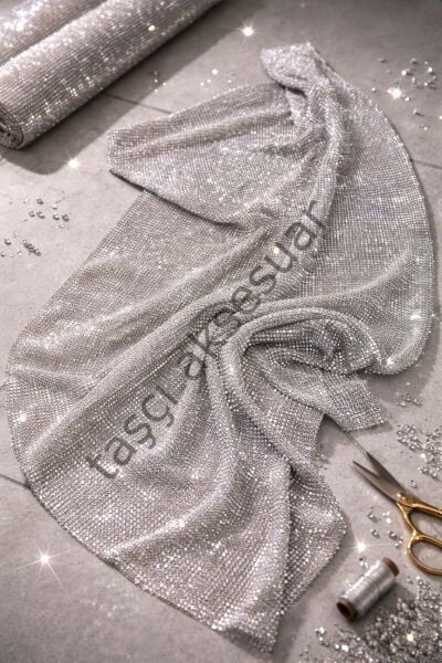 Kristal Taşlı Kumaş 120x45cm