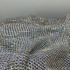 Kristal Taşlı Kumaş 120x45cm gümüş