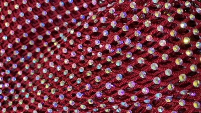 Taşlı Esnek Kumaş 125X43CM BORDO